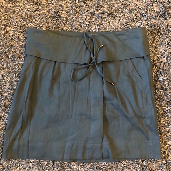 VINCE FOLD OVER WAIST BAND SKIRT OLIVE - Picture 10 of 11
